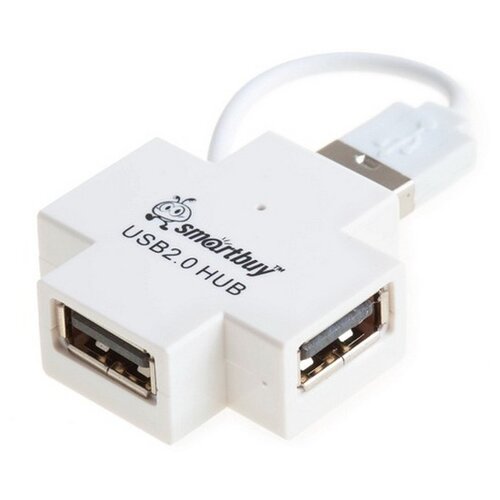 USB - Xaб Smartbuy 4 порта, белый (SBHA-6900-W) usb 2 0 хаб smartbuy 408 4 порта черный sbha 408 k