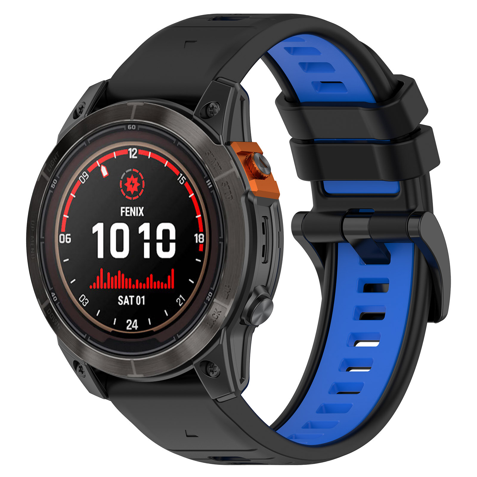 Двухцветный ремешок для Garmin Fenix / Epix / Instinct / Quatix, 22 мм, черно-синий