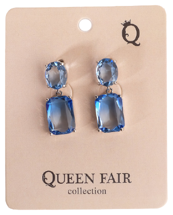 Серьги с подвесками Queen Fair, стекло, голубой, синий