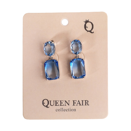 Серьги с подвесками Queen Fair, стекло, голубой, синий
