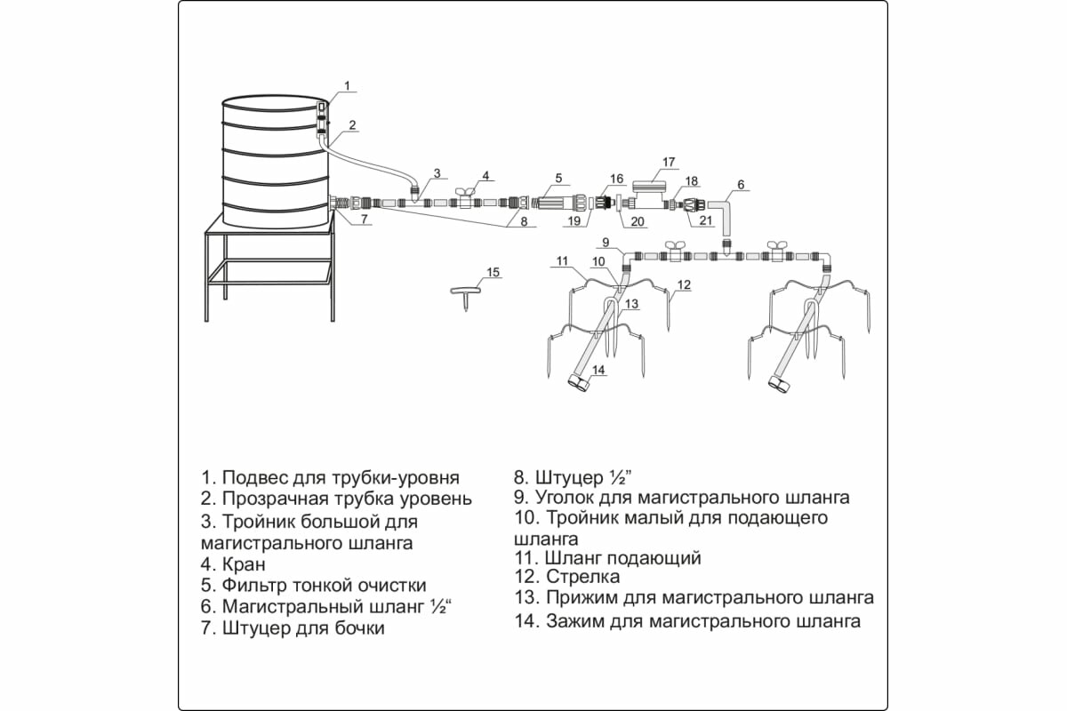 Капельный полив Жук с регулируемыми капельницами и таймером на 90 растений 8005-00 . - фотография № 4