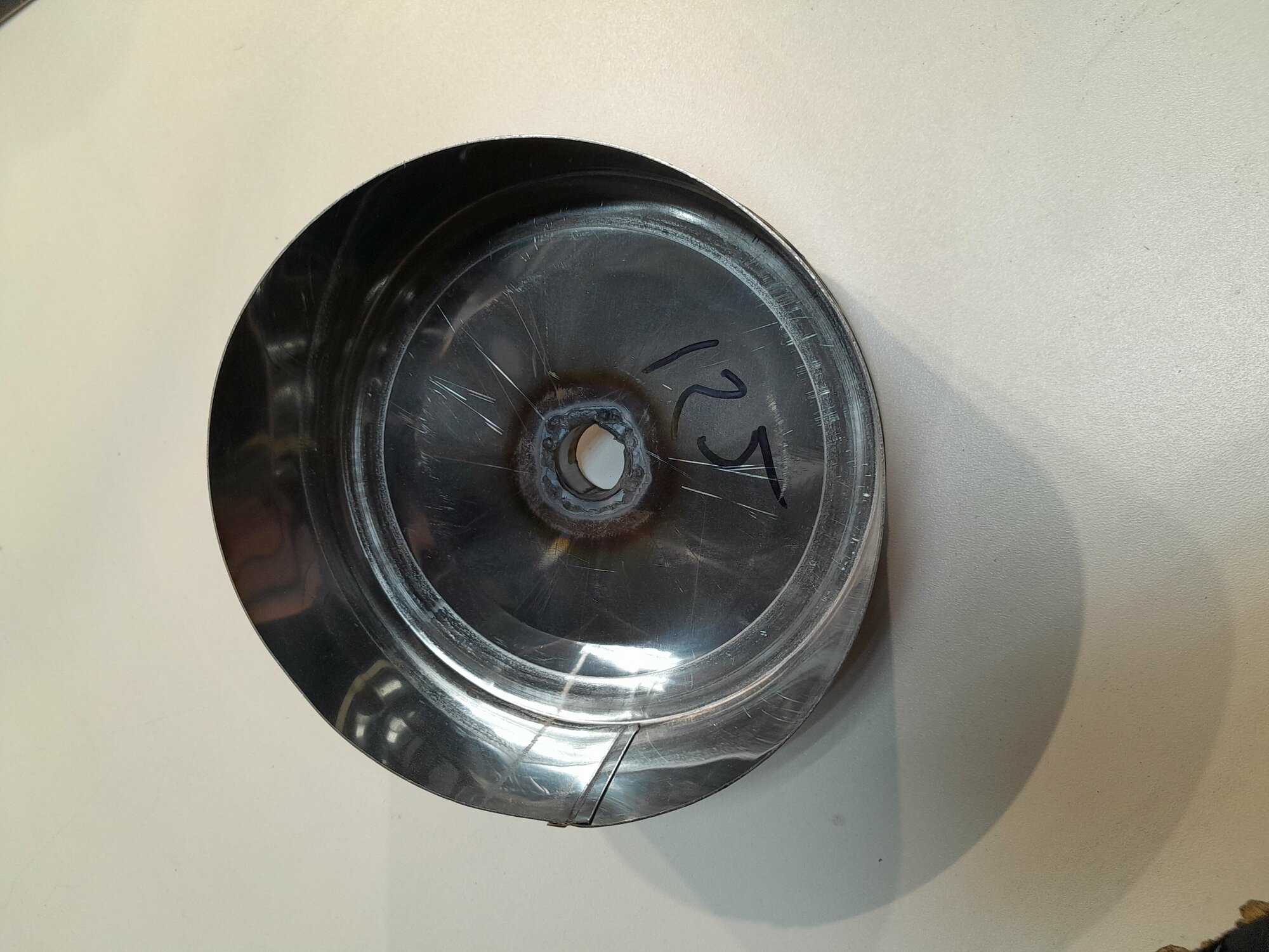 Заглушка с отводом конденсата для дымохода D 115х0.5мм - фотография № 2