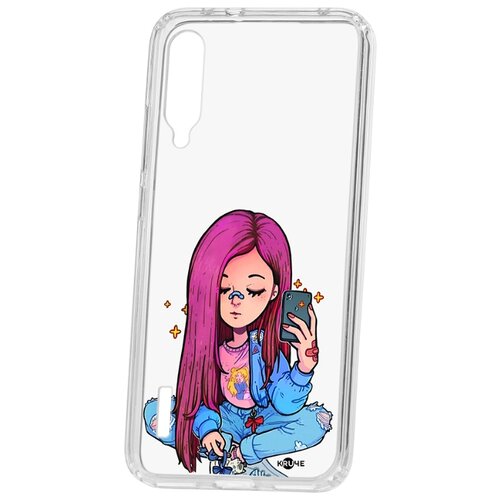 фото Чехол на xiaomi mi a3 kruche print pink hair