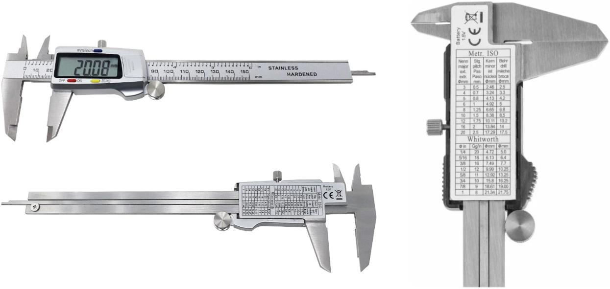 Электронный цифровой штангенциркуль, 6 дюймов, 150 мм / ЖК-экран / Нержавеющая сталь /Точность 0.01 мм - фотография № 4