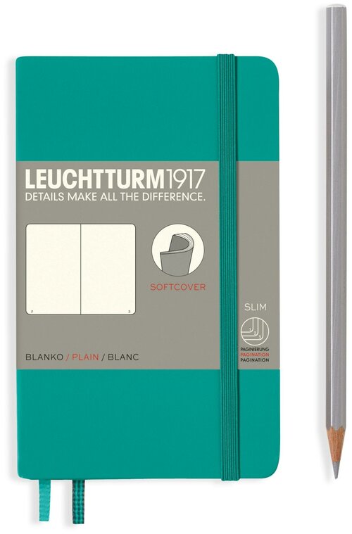 Записная книжка Leuchtturm1917, 355296, зеленый, A6 (105 x 148 мм), без разметки, 60 листов