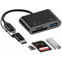 Кардридер 5 в 1 универсальный USB Type C Micro USB, устройство для чтения SD-карт памяти, U-диск, OTG адаптер, конвертер для планшетов