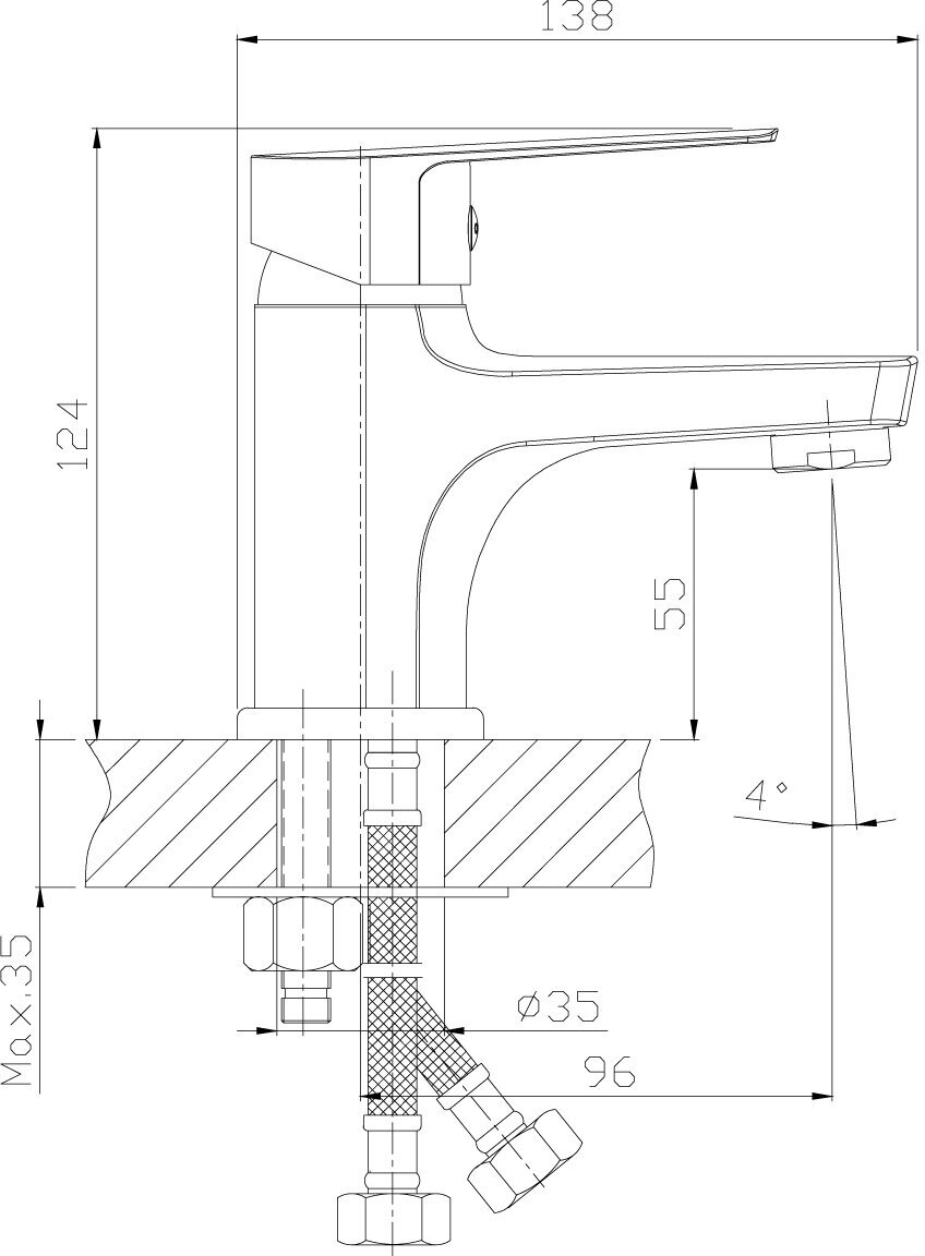 Смеситель Rossinka S35-15 для раковины и биде