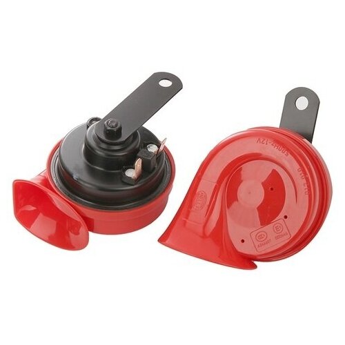 фото Звуковой сигнал hella 3fh 012 010-851 12v tc16 (72w, 400/500 hz, 105-118db) рожок красный