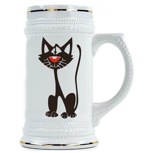 фото Пивная кружка чрный кот drabs