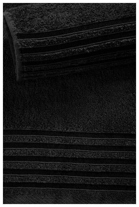 Набор из 2 махровых полотенец Happy Fox, 50х90, 70х130 см, черный - фотография № 3