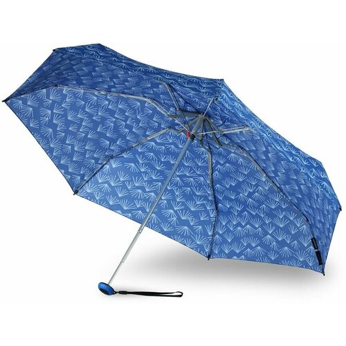 фото Мини-зонт knirps, механика, 5 сложений, купол 90 см., 7 спиц, система «антиветер», чехол в комплекте, для женщин, синий