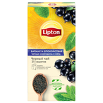 Чай черный Lipton баланс и спокойствие с черной смородиной и листьями мяты в пакетиках - изображение