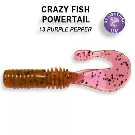 Силиконовая приманка мягкая съедобная Crazy Fish Powertail 2.8" 70 мм 4-7-13-6 5 шт.