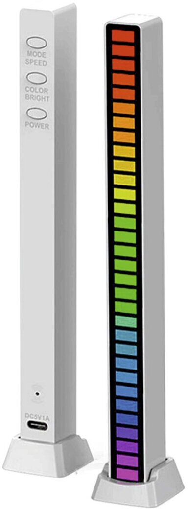 Светодиодная подсветка RGB D08 эквалайзер для музыки, белый - фотография № 1