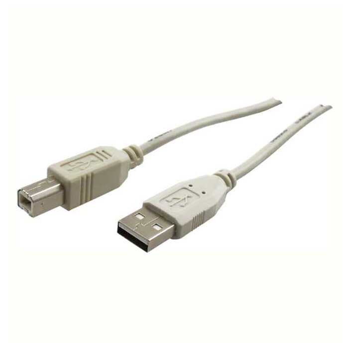 Кабель USB 2.0 A-Plug/B-Plug. Длина шнура: 1,5 метра, цвет: серый, Schwaiger