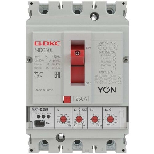 Выключатель автоматический 3п 250А 65кА Ir 0.4…1xIn Isd 1.5…10xIn YON MD250H-MR1 DKC MD250H-MR1