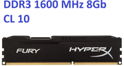 Модуль оперативной памяти HyperX Fury DDR3 8GB 1600 МГц, Black (HX316C10FB/8)