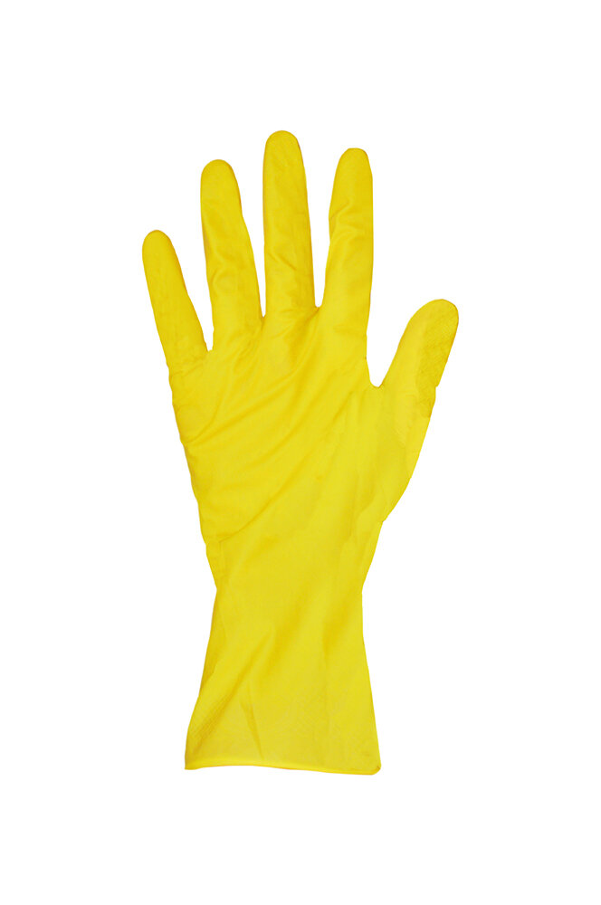 Перчатки хозяйственные Рифленая поверхность, удлиненная манжета, повышенная прочность, Yellow, длина 300 мм. Размер S