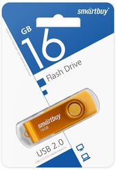 Память Smart Buy "Twist" 16GB, USB 2.0 Flash Drive, желтый