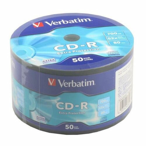 Оптический диск CD-R Verbatim 700МБ 52x, 50шт, bulk [43787]