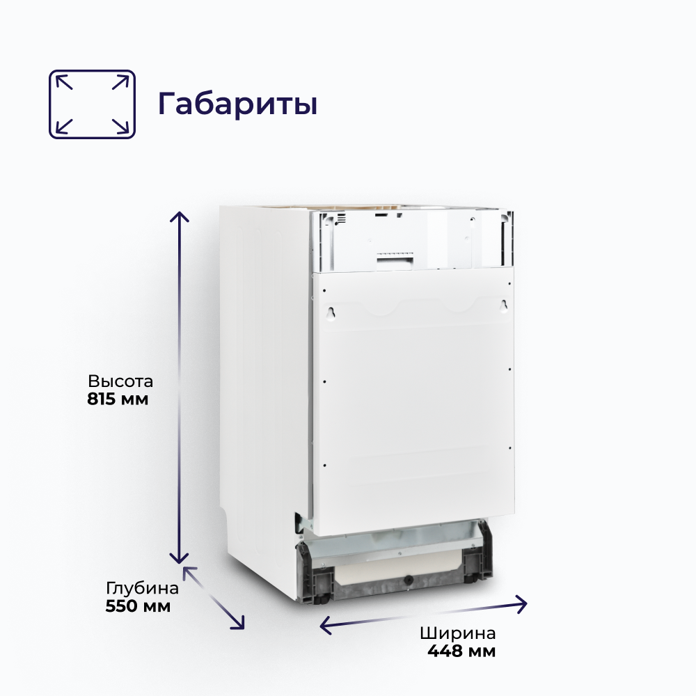 Посудомоечная машина встраиваемая 45 см Delvento VGB4603 6 программ - фотография № 2