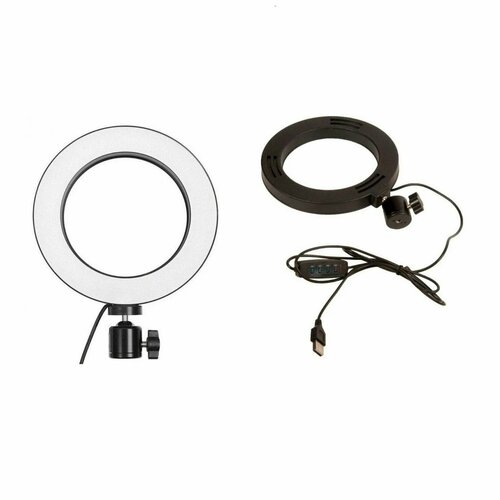 Селфи-лампа кольцевая 16см USB 3 режима света регулятор яркости 125000₽