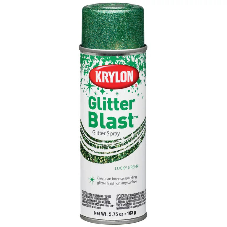 Лак с блестками Krylon Glitter Blast Spray "3D Глиттер", зеленый, 163г