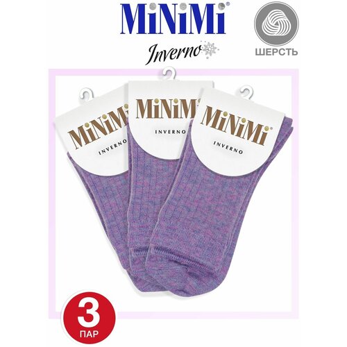 Носки MiNiMi, 3 пары, размер 35-38, фиолетовый носки женские согревающие minimi inverno3302 набор 2 шт размер 35 38 terracotta терракотовый