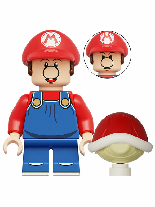 Мини-фигурка Марио с черепахой Mario (подвижная, подставка, 4 см)