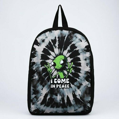 Рюкзак текстильный Инопланетянин, 38х14х27 см, цвет черный
