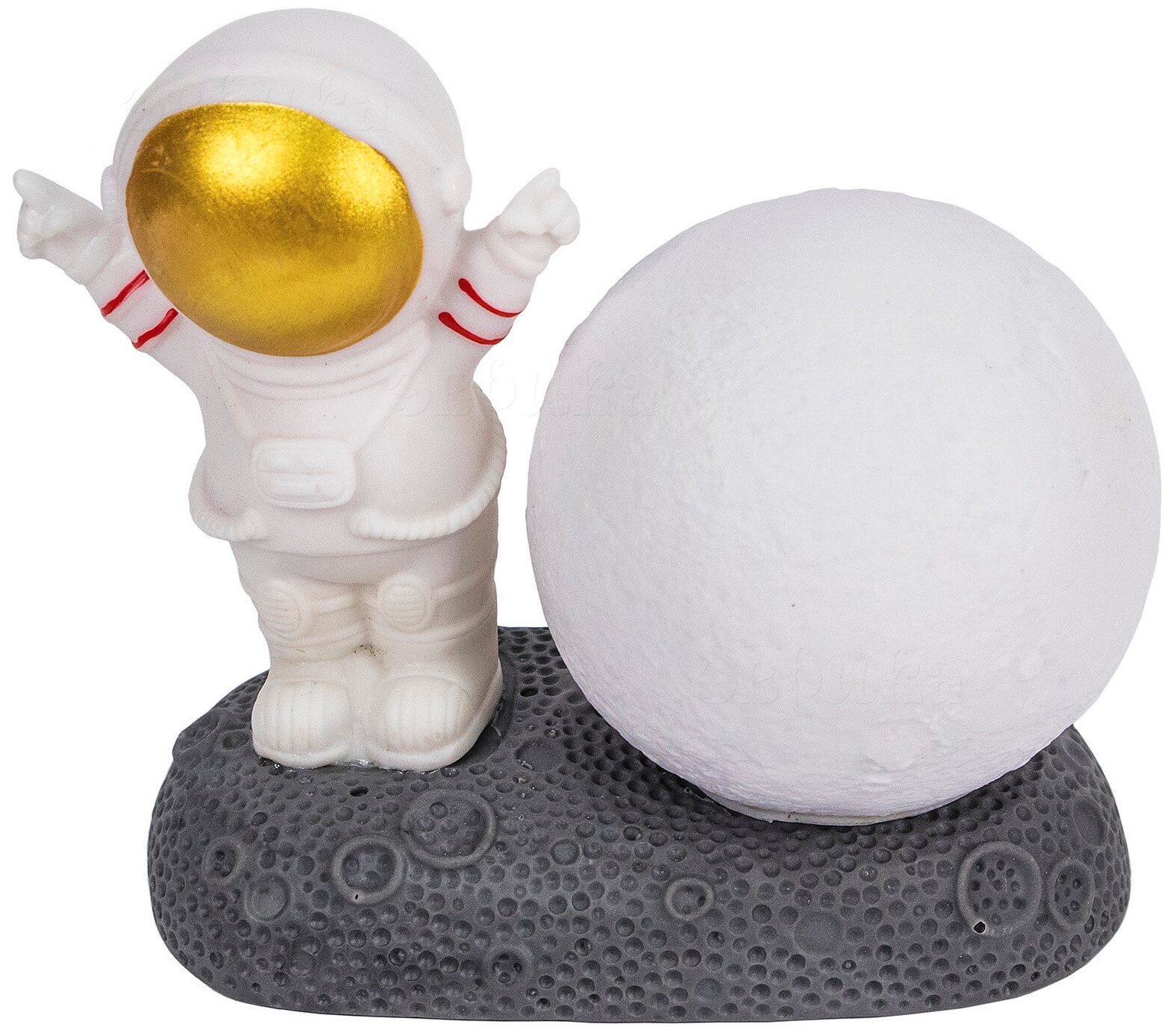 Светильник Космонавт (N 2) 14х11х7.5 см, ночник 3D Луна шар подарок девочке, мальчику, универсальный 12 апреля День космонавтики - фотография № 3