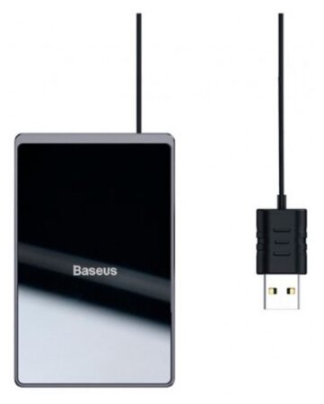 Зарядное устройство Baseus Card Ultra-thin Wireless Charger 15W (с USB кабелем 1м) Чёрное (WX01B-01)