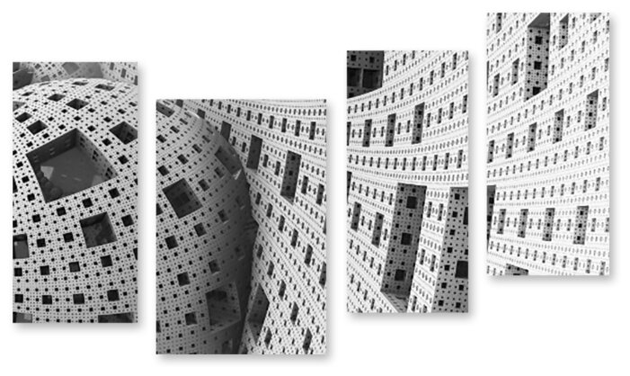 Модульная картина на холсте "Многоэтажные иллюзии" 150x95 см