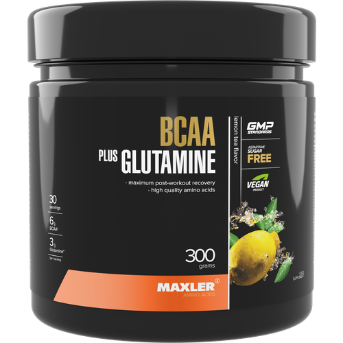 BCAA Maxler BCAA+Glutamine, лимонный чай, 300 гр. аминокислоты bcaa бцаа ostrovit supreme pure bcaa glutamine 200 г нейтральный