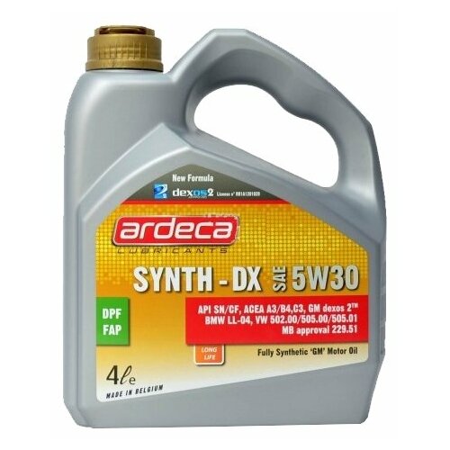 Синтетическое моторное масло Ardeca SYNTH-DX 5W30, 4 л