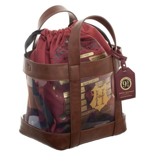 фото Прозрачная сумка с эмблемой хогвартс (harry potter clear tote with cinch bag) bioworld