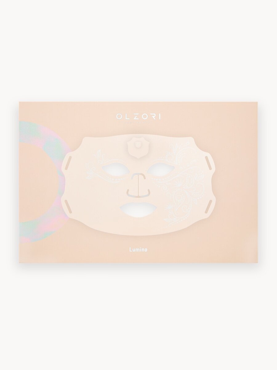 OLZORI Светодиодная LED маска массажер для лица Lumino, беспроводная, силиконовая