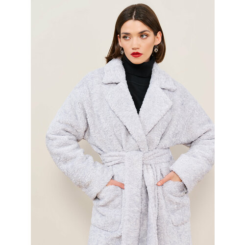 Пальто  VIAVILLE демисезонное, силуэт прямой, размер 48/50, серый
