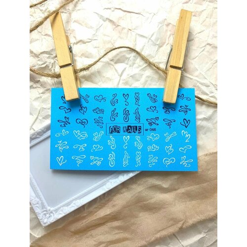 Слайдер (водные наклейки) для дизайна ногтей Вензеля 14 февраля Love