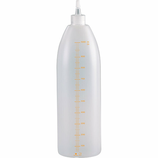 Бутылка мерная с носиком, полиэтилен, 1л, D-8, H-29см, матовый