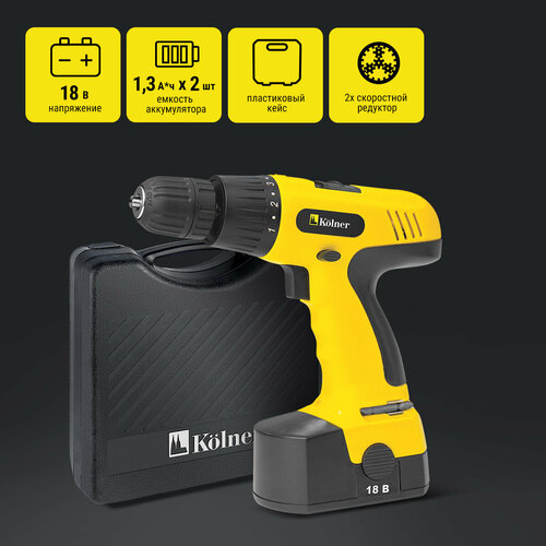Аккумуляторный шуруповерт Kolner KCD 182С 535000₽