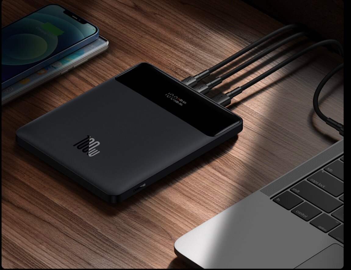 Внешний Аккумулятор Baseus Blade Power Digital Display Fast Charging Power bank 20000mAh 100W Black — фото 1