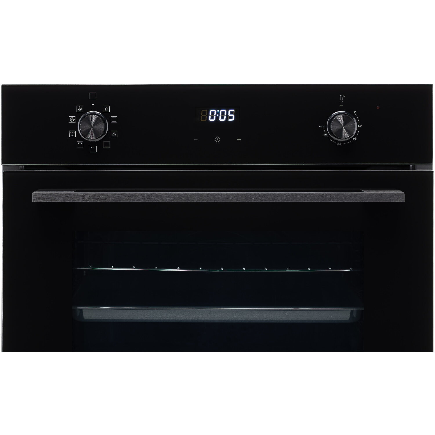 Духовой шкаф электрический встраиваемый VARD VOE444B, черный, 73 л, утапливаемые переключатели, 9 режимов приготовления, гриль, подсветка - фотография № 4
