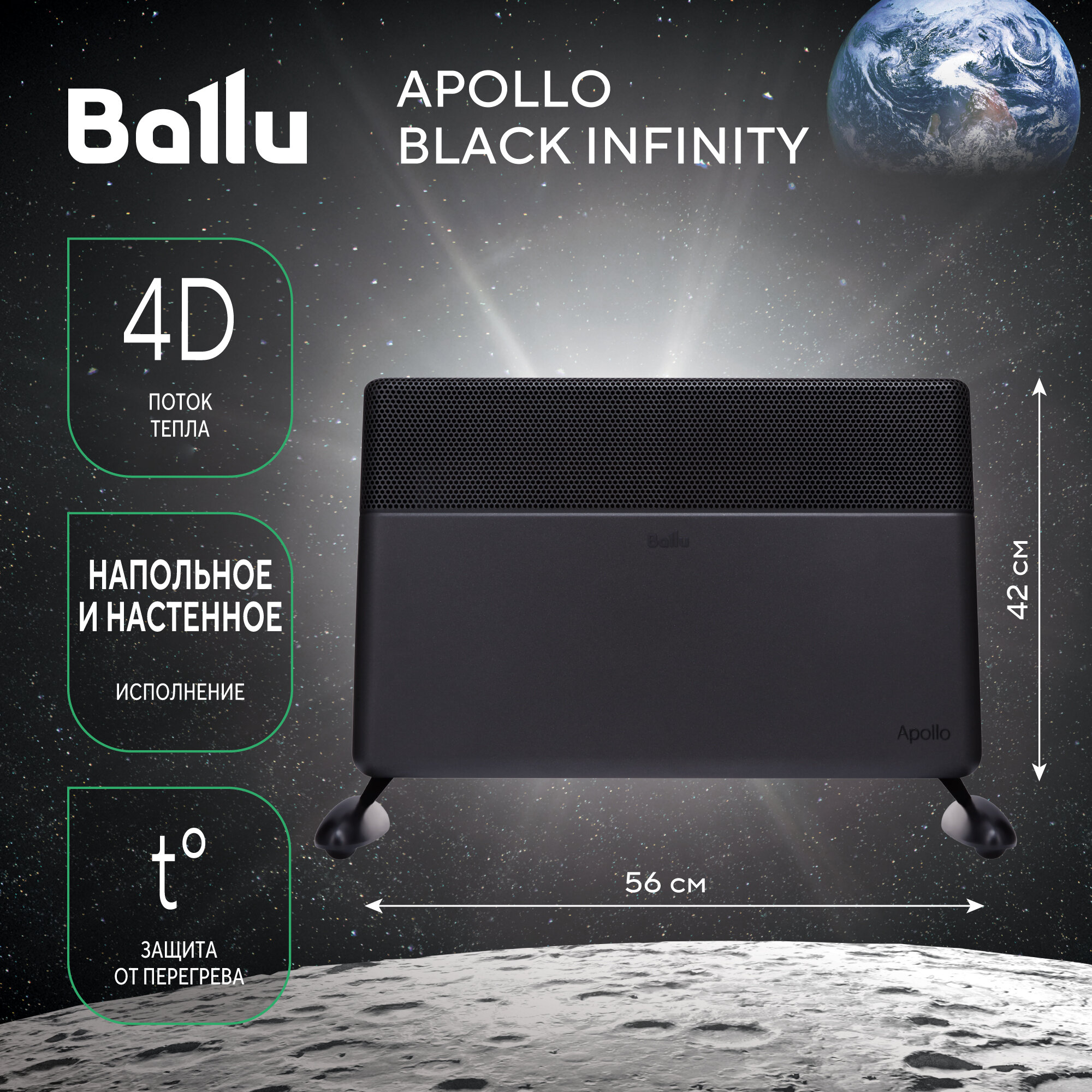 Конвектор Ballu Apollo digital BEC/ATI-1503 Inverter Black - фотография № 2