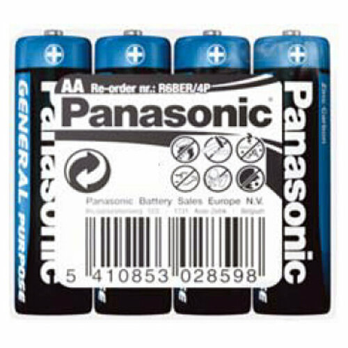 Батарейки солевые Panasonic General Purpose AA R6 1,5В 60шт батарейки panasonic r6 gen purpose sr8 б б 48шт