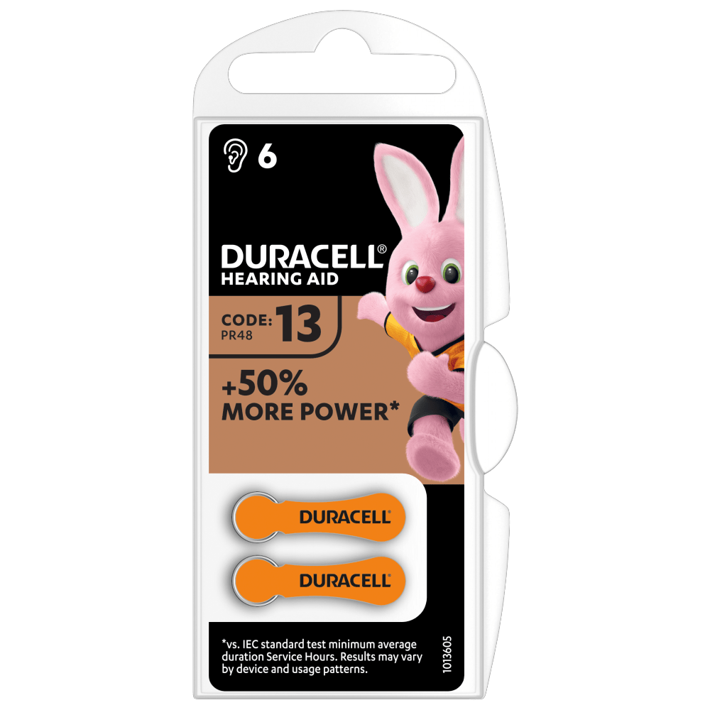 Батарейки для слуховых аппаратов Duracell Hearing AID 13 PR48 145В 6шт (пластиковый контейнер) Duracell 2120-02