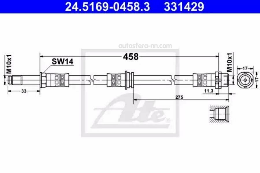 ATE 24516904583 Шланг тормозной