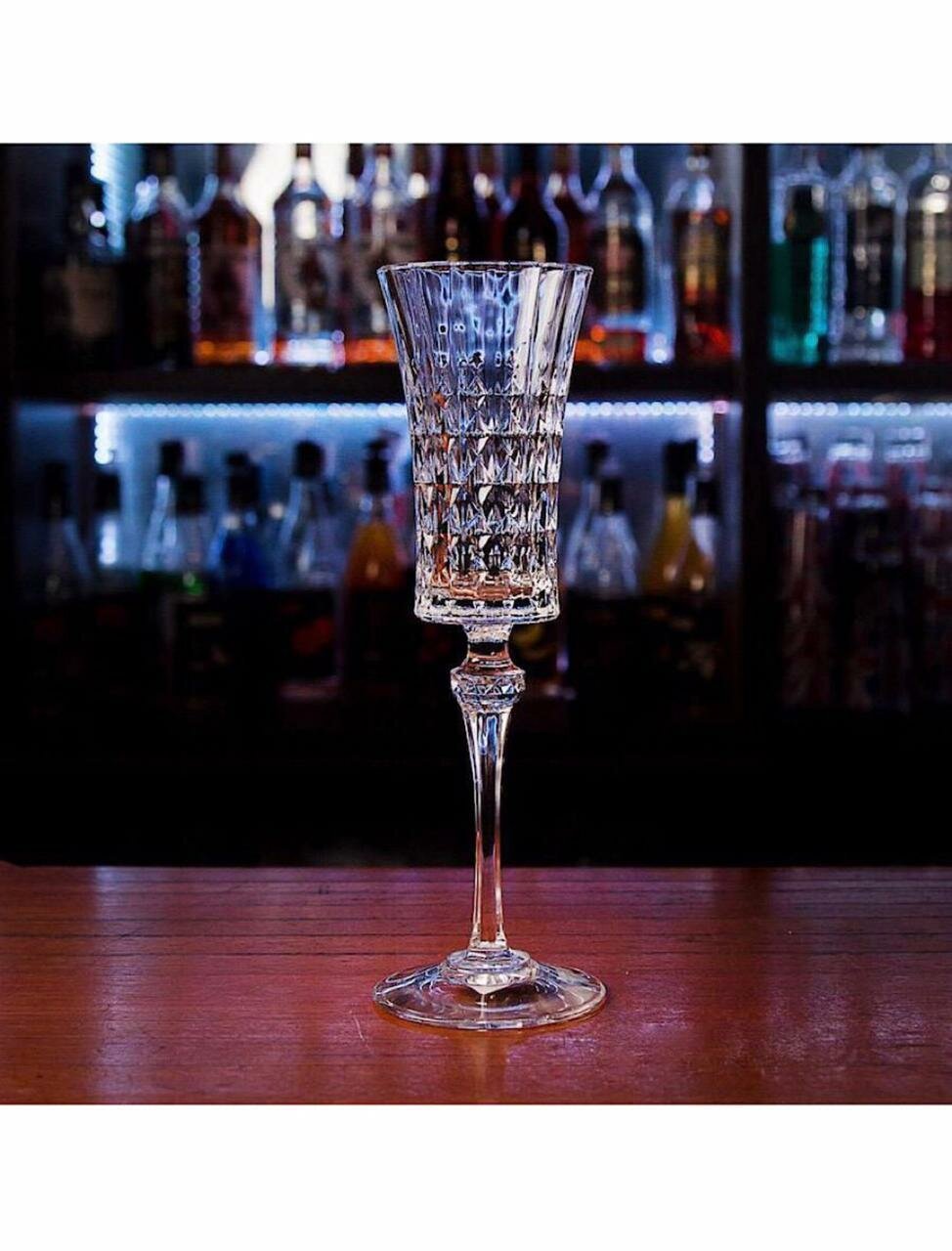 фото Фужеры Леди Даймонд 150 мл Бокалы Хрустальное стекло Прозрачный Для вина шампанского коктейлей Подарок Посуда для сервировки