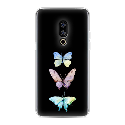 Силиконовый чехол на Meizu 15 / Мейзу 15 Акварельные бабочки, прозрачный