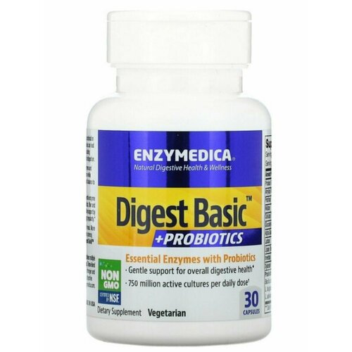 Ферменты Enzymedica Digest Basic + Probiotics 30 caps / Энзаймедика Дайджест Базик + Пробиотики 30 капс